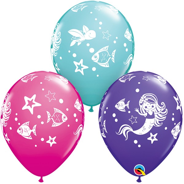 Merry Mermaid & Friends Latex Balloons 25 Pack