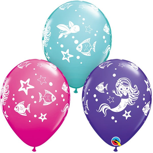 Merry Mermaid & Friends Latex Balloons 25 Pack