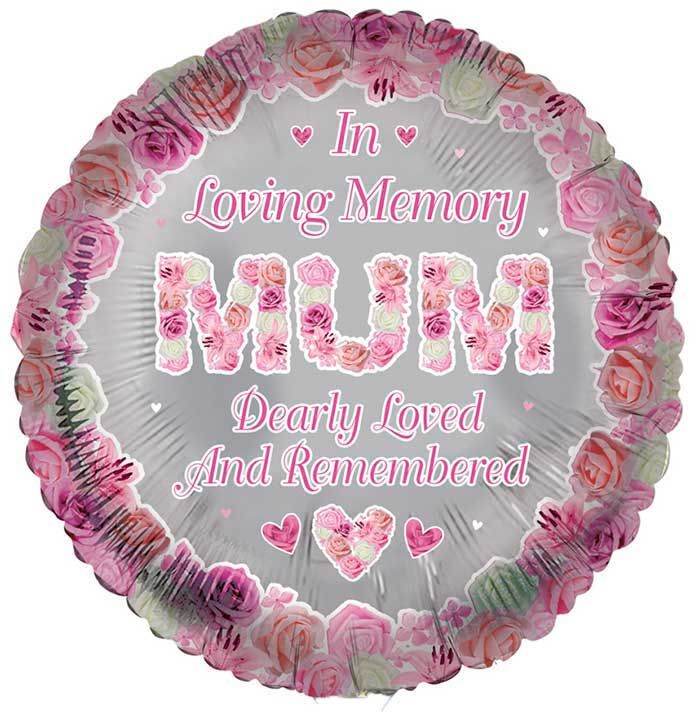Luxury Foil Balloons Mum Heart Shape Remembrance Memorial Funeral Balloons For Memory Table Condolence Anniversary Angel Pink