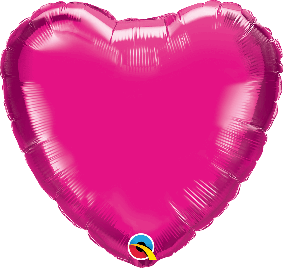 Magenta Heart Foil Balloons