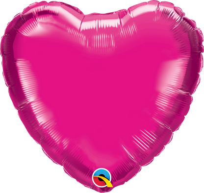 Magenta Heart Foil Balloons
