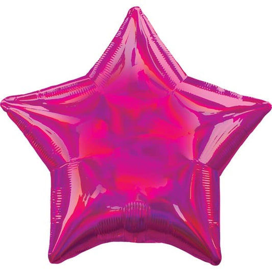 Magenta Iridescent Star Foil Balloon