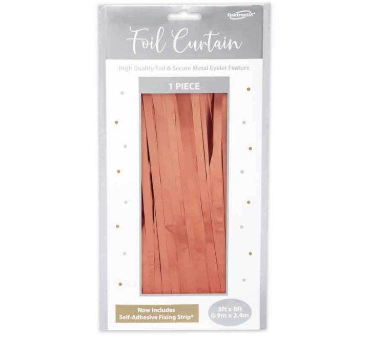 Matte Metallic Rose Gold Foil Door Curtain - Eternity Party Express