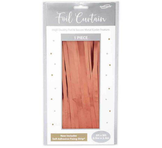 Matte Metallic Rose Gold Foil Door Curtain - Eternity Party Express