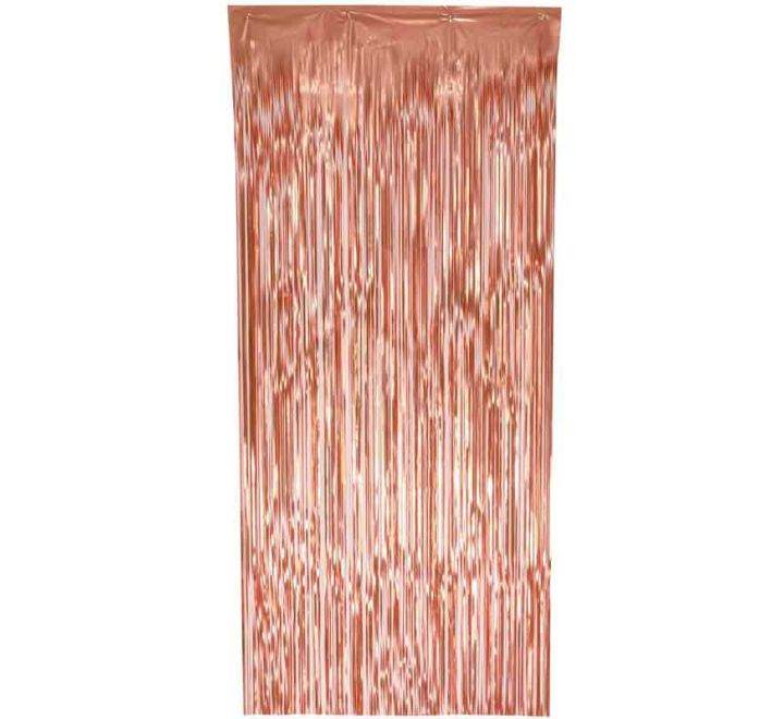 Matte Metallic Rose Gold Foil Door Curtain - Eternity Party Express