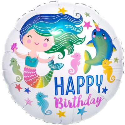 Mermaid And Narwhal Foil Balloon