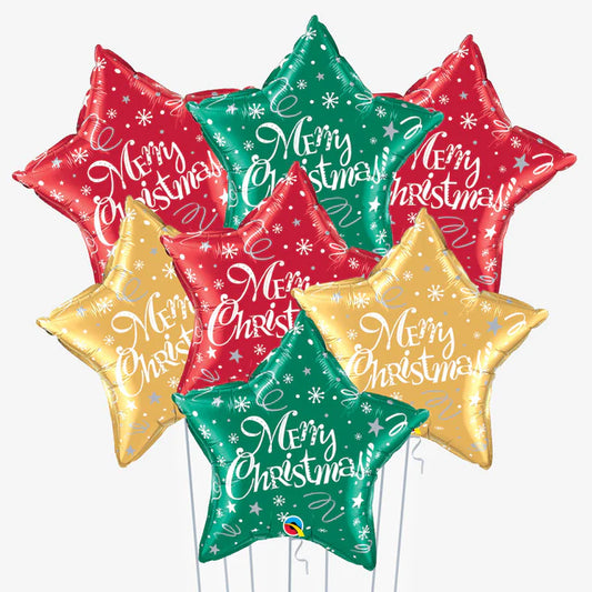 Merry Christmas Star Balloons