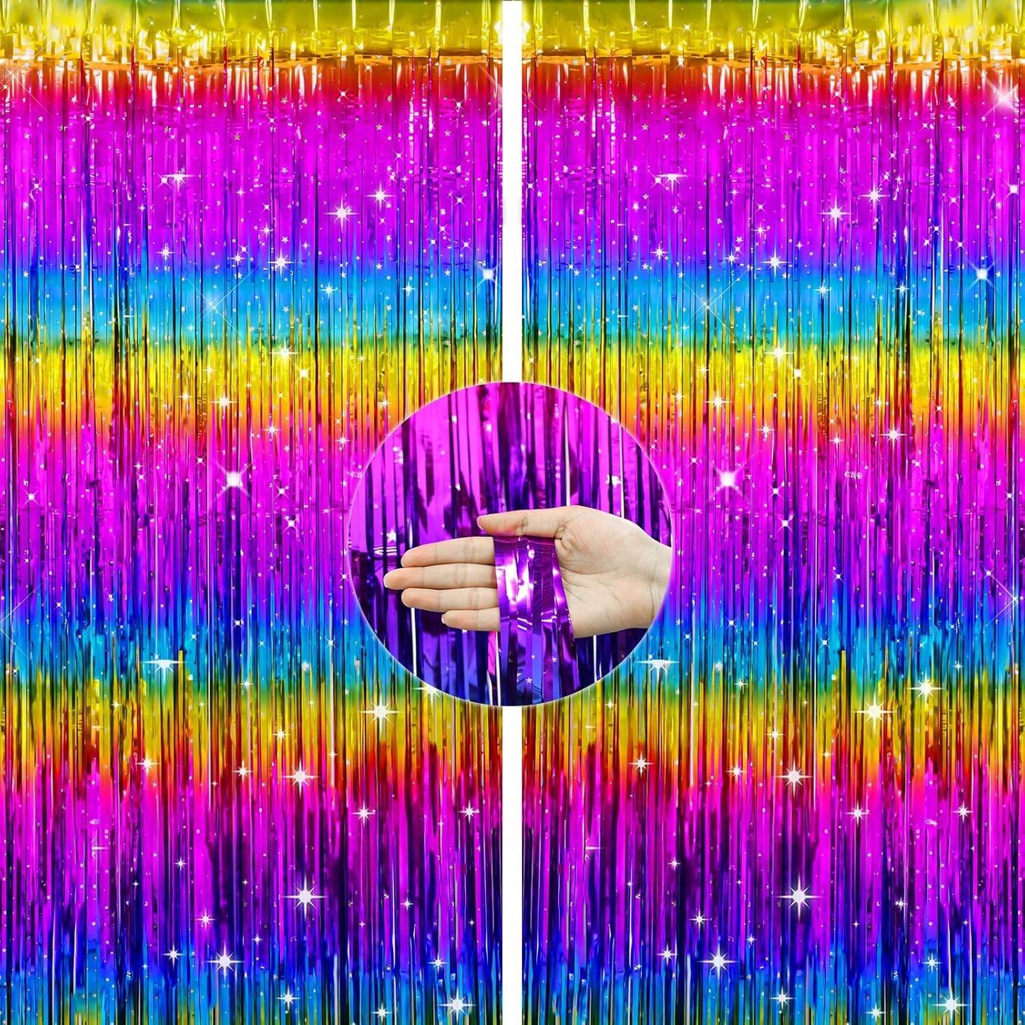 Metallic Rainbow Foil Door Curtain - Eternity Party Express