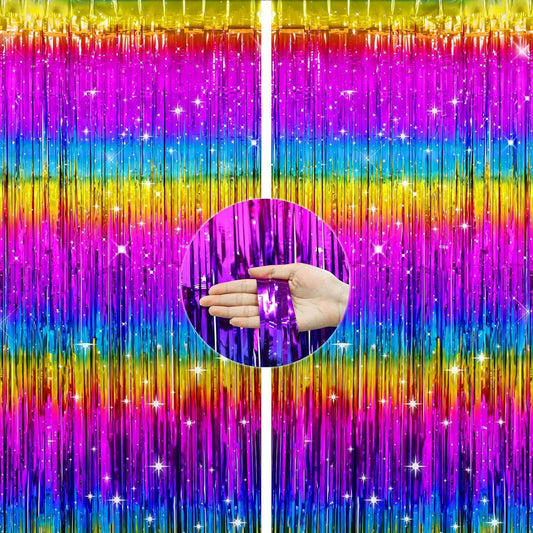 Metallic Rainbow Foil Door Curtain - Eternity Party Express