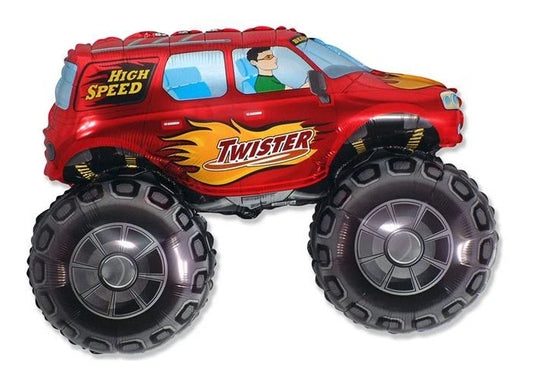 Monster Truck Red Shape Foil Balloon 38"