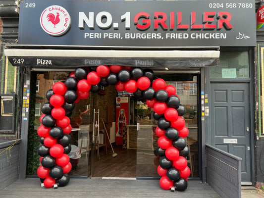 No 1 Griller Tooting Grand Opening Outdoor Balloon Arch