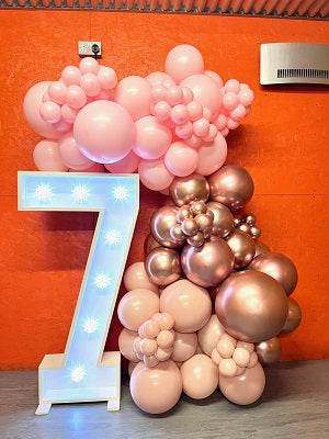 Light up 4 ft wooden numbers to hire - Eternity Party Express