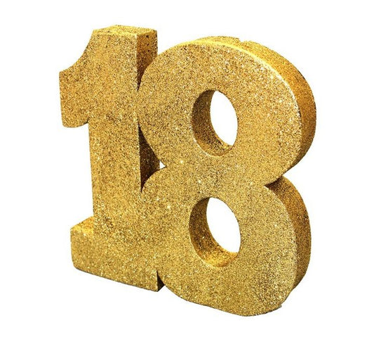 Gold Glitter 18 Birthday Table Centrepiece