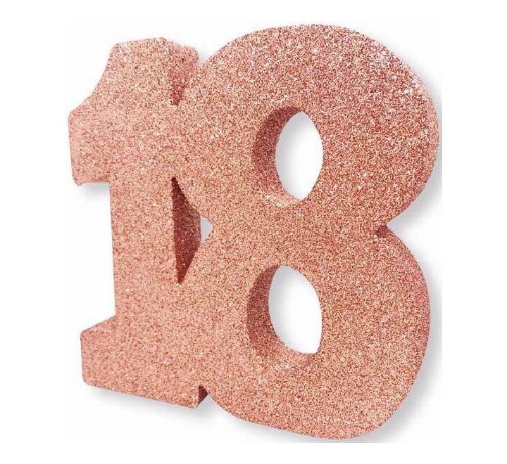 Rose Gold Glitter 18 Birthday Table Centrepiece