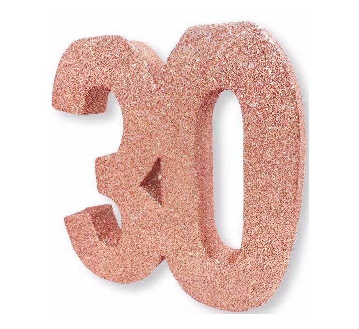 Rose Gold Glitter 30 Birthday Table Centrepiece