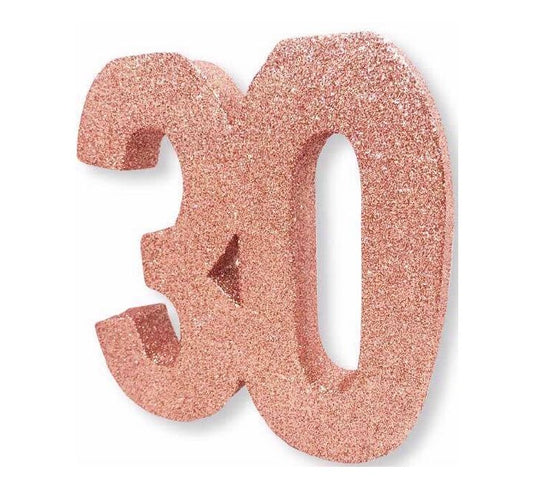 Rose Gold Glitter 30 Birthday Table Centrepiece