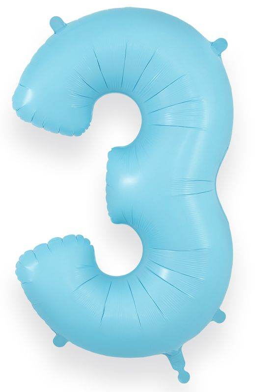 Matte Baby Blue Giant Helium Numbers - Eternity Party Express