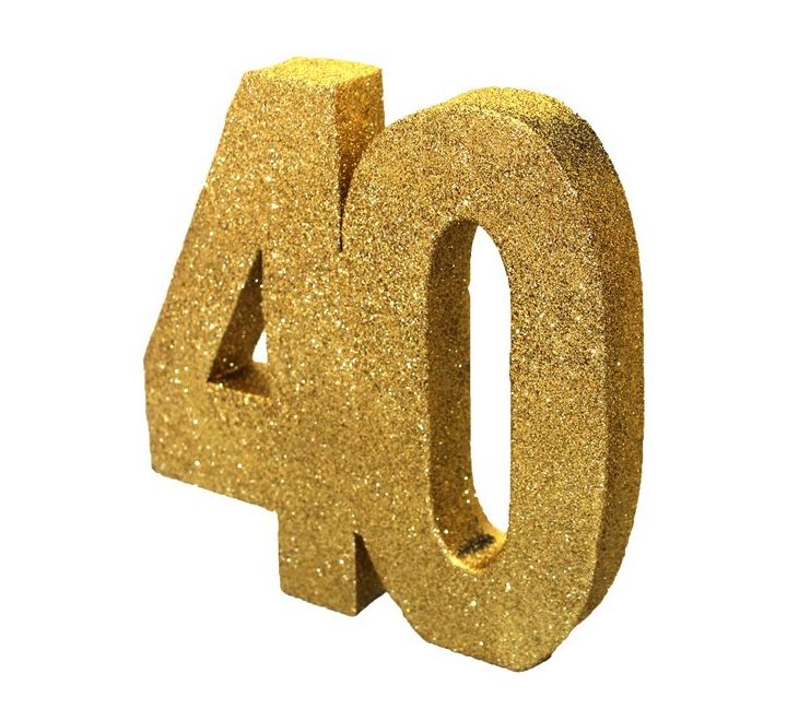 Gold Glitter 40 Birthday Table Centrepiece