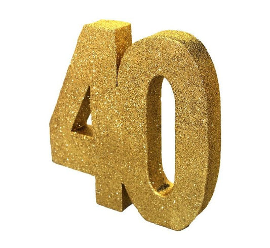 Gold Glitter 40 Birthday Table Centrepiece