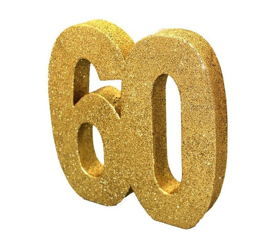 Gold Glitter 60 Birthday Table Centrepiece