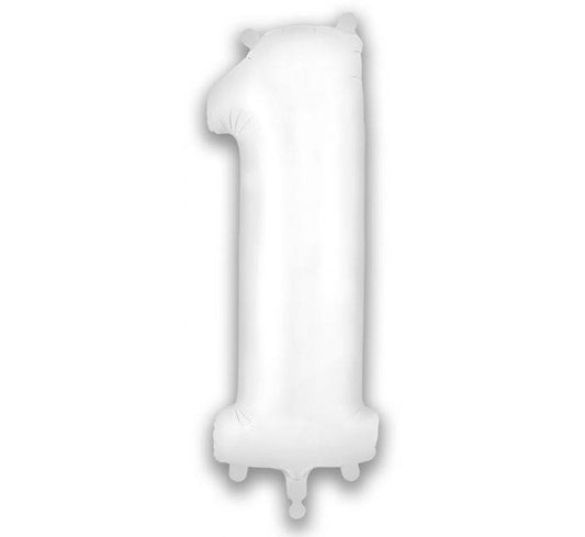 White Matte Giant Helium Numbers - Eternity Party Express