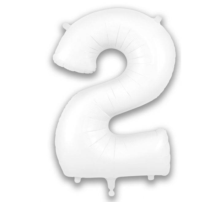 White Matte Giant Helium Numbers - Eternity Party Express