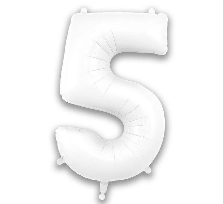 White Matte Giant Helium Numbers - Eternity Party Express