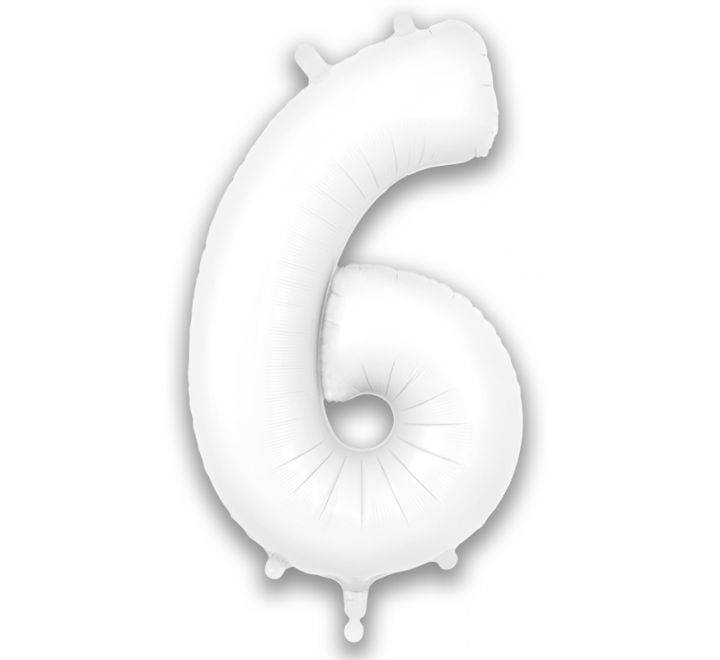 White Matte Giant Helium Numbers - Eternity Party Express