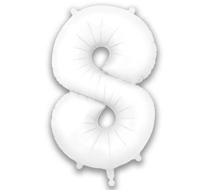 White Matte Giant Helium Numbers - Eternity Party Express