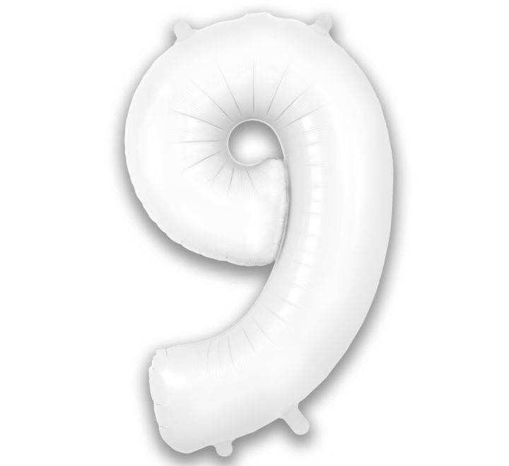 White Matte Giant Helium Numbers - Eternity Party Express