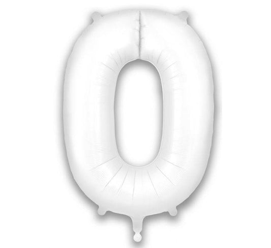 White Matte Giant Helium Numbers - Eternity Party Express