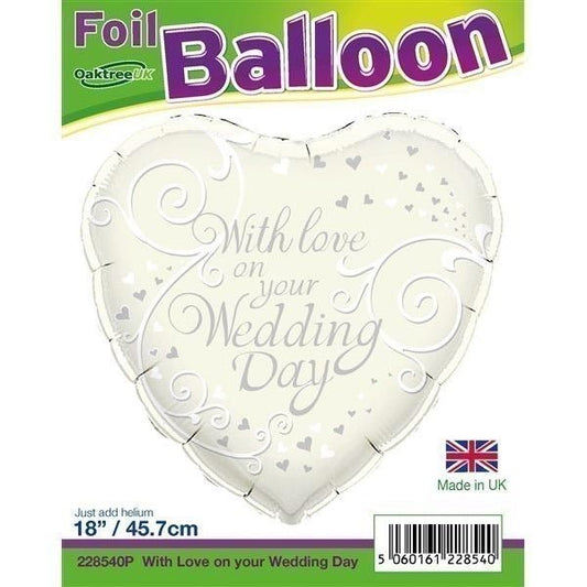 On Your Wedding Day Hearts Foil Balloon