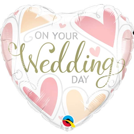 On Your Wedding Day Hearts Foil Balloon