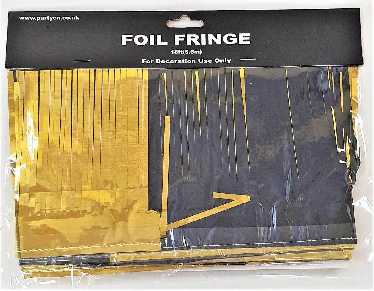 Black & Gold Foil Fringe 5.5m - Eternity Party Express