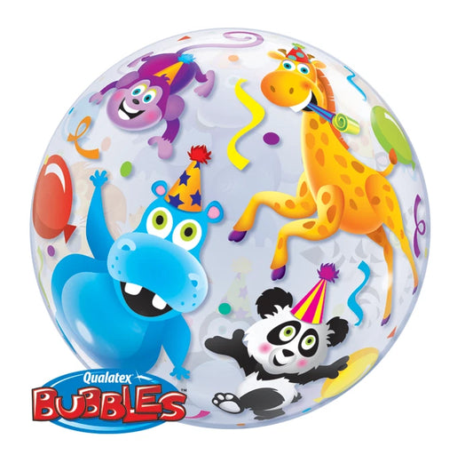 Party Animals Single Bubble Balloon