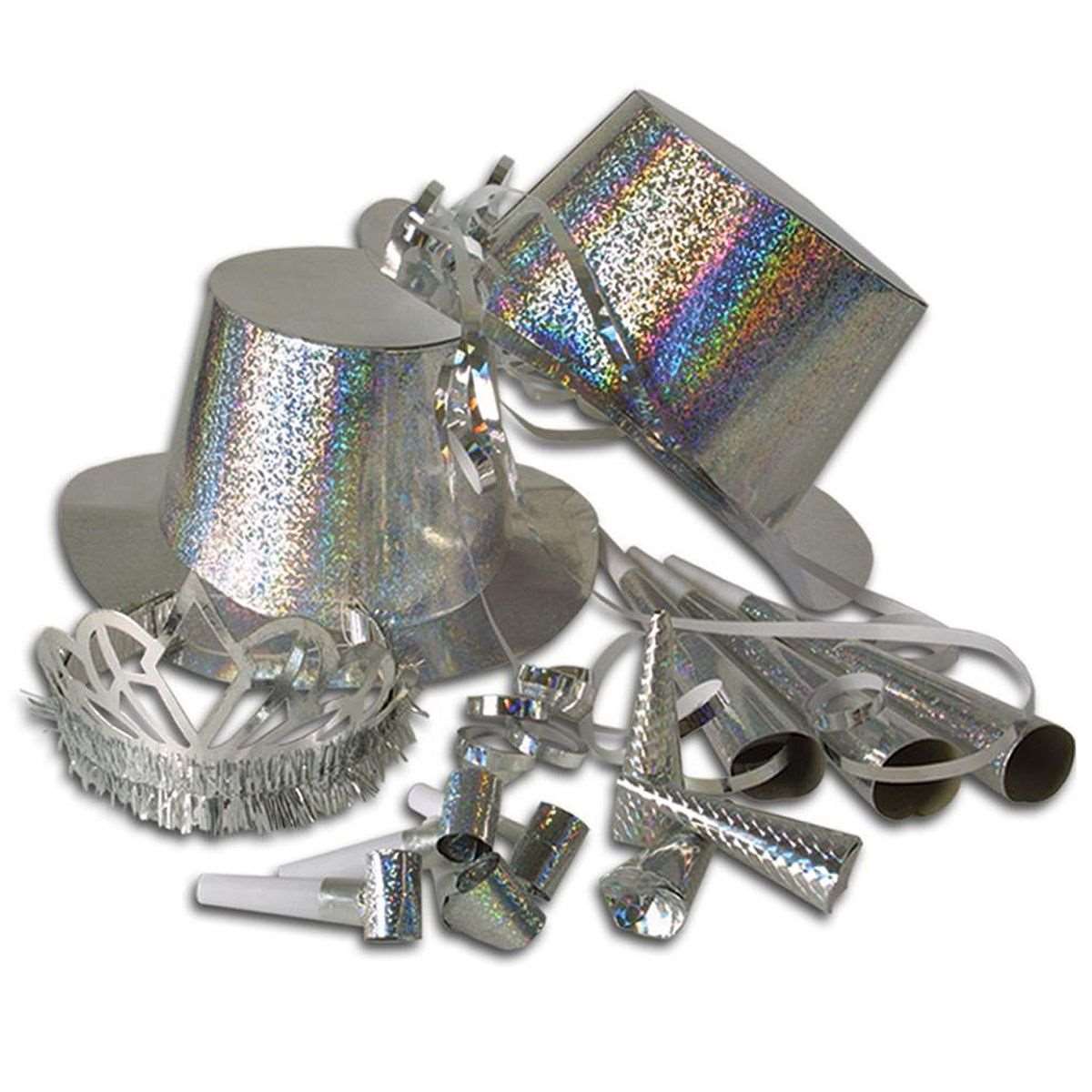 Happy New Year 10 Person Holographic New Year Party Pack 