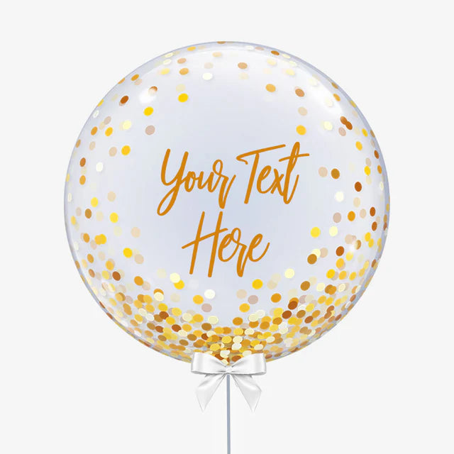 Personalised Gold Glitter Bubble Balloon