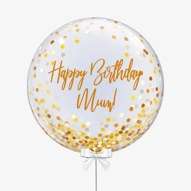 Personalised Gold Glitter Bubble Balloon