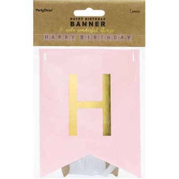 Pink Letter Happy Birthday Banner
