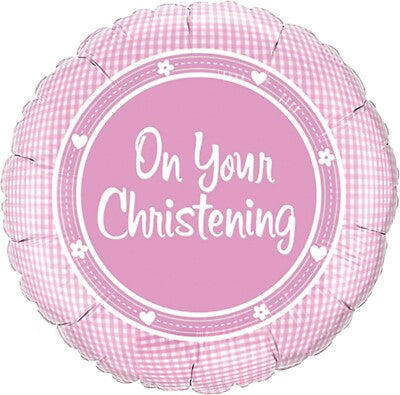 Pink On Your Christening Foil Balloon
