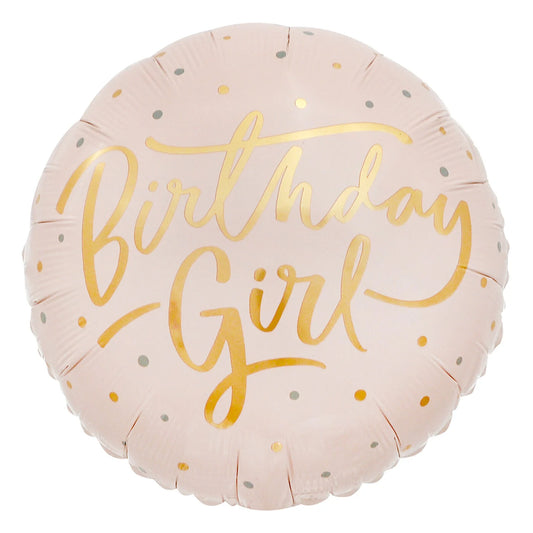 Pink & Gold Birthday Girl Foil Balloon
