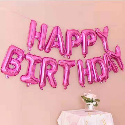 Happy Birthday Pink Air Filled Balloons - Eternity Party Express