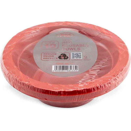 Plates Plastic Salad Bowl Red 12oz