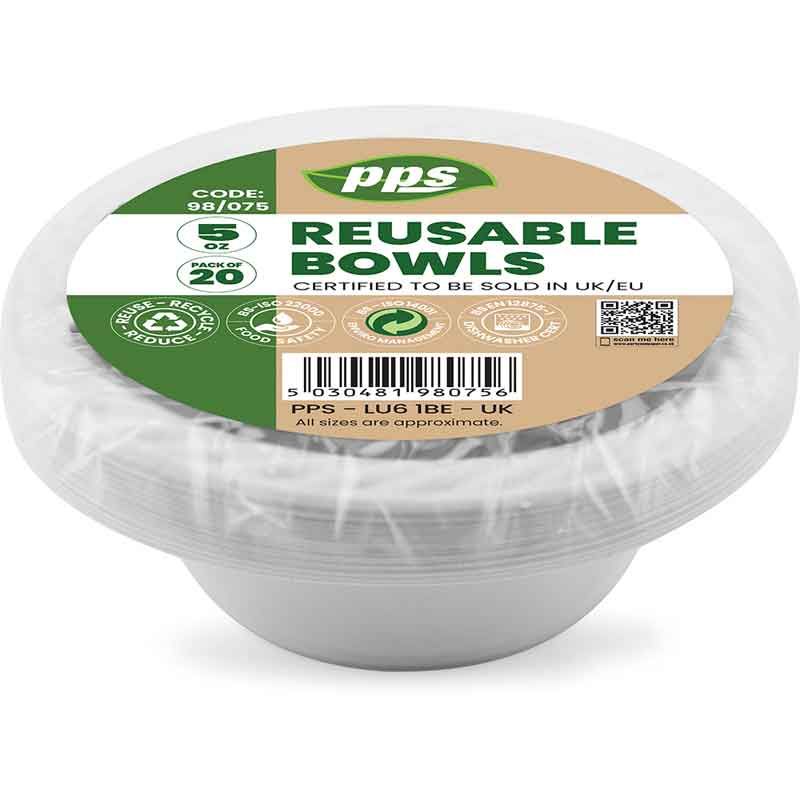 Plates Plastic Salad Bowl White 5oz