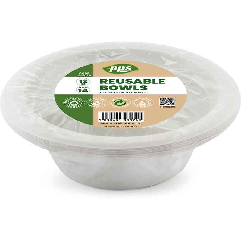 Plates Plastic Salad Bowl White 12oz