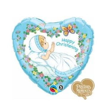 Precious Moments Christening Boy Heart Shape Foil Balloon
