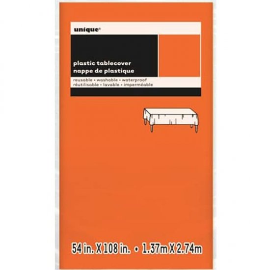 Pumpkin Orange Plastic Tablecover