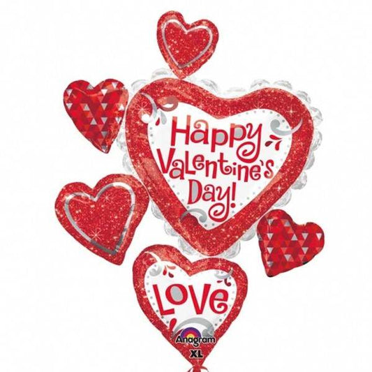 Red Glitter Happy Valentine's Day Foil Balloon