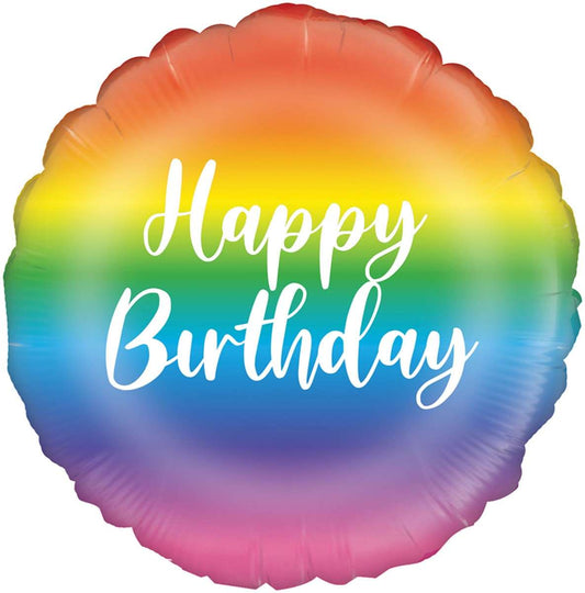 Rainbow Ombre Round Foil Balloon - 18"