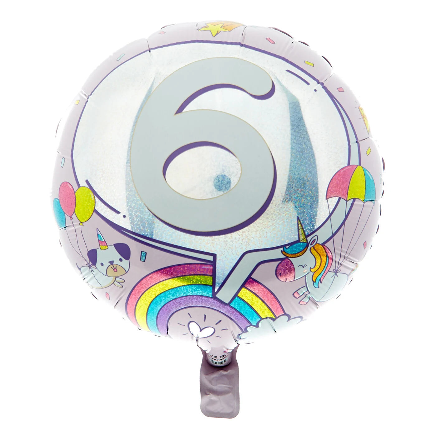Rainbow 6th Birthday Foil Balloon
